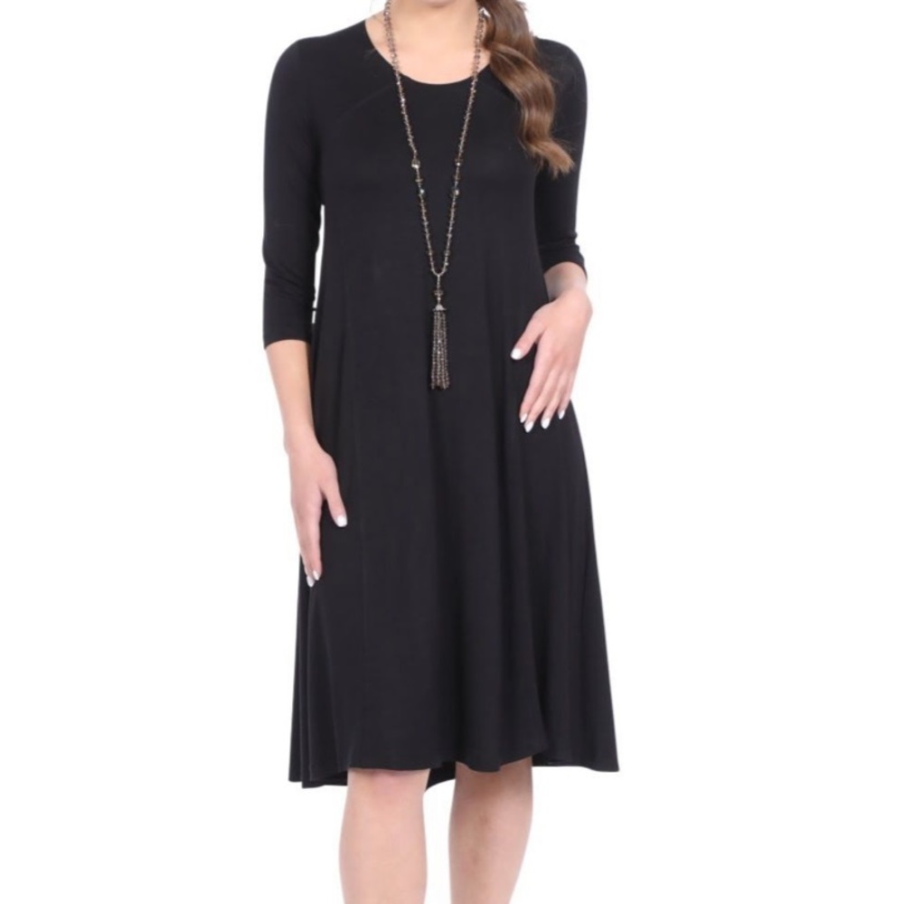 Trapeze Dress 3/4 sleeve with pockets
